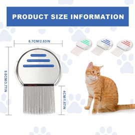 3 Pack Lice Comb, Lice Comb, Metal Lice Comb, Lice Flea Comb, 4 cm Long Metal Teeth, Suitable for Lice and Dandruff on All Hair Types, Suitable for Babies, Children, Adults and Pets