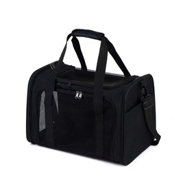 Pet Carrier Airline Approved Soft Sided for Small Dogs, Cats & Puppies (Up to 15 lbs), TSA Approved Travel Bag, Collapsible & Portable Pet Car Seat, Under Seat Carrier - Black