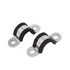 sourcingmap 15mm U Clips EPDM Rubber Lined Mounting Brackets Clamps