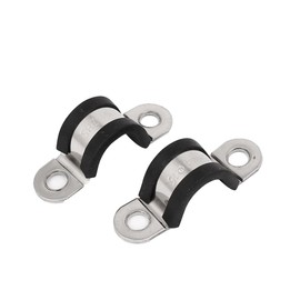sourcingmap 15mm U Clips EPDM Rubber Lined Mounting Brackets Clamps 5 Pcs