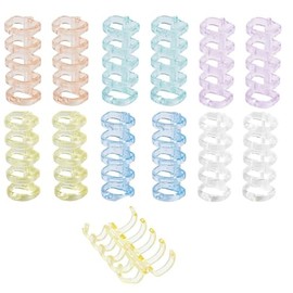 Loose Leaf Rings, 12 Pieces, 6 Colors, Binder Ring, Removable, A4, A5, B5, M5, Loose Ring, Binding Jigger, 5 Holes, Hole Diameter 0.5 inches (13 mm), Loose Leaf Binder, Word Book, Notebook, Ring File