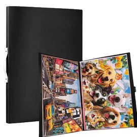 YMNLWZ Puzzle Storage 1000 Pieces Large-Capacity Storage Puzzle, 20 Transparent Pockets, Portable, Dustproof and Stain-Proof, Suitable for Puzzle Lovers to Collect Puzzle Storage Gifts (Orange)