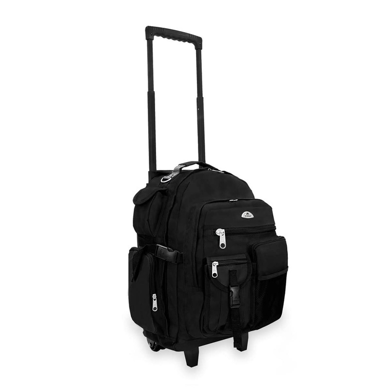 Everest Deluxe Wheeled Backpack, Black, One Size
