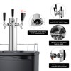 FERRODAY 3 Taps Beer Tower Dispenser Kegerator Tower, 3" Beer