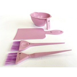 Kumi Professional Wheat Eco-Friendly Pink 4 Piece Tint/hair dye Set - This hair dye bowl and brush kit is ideal for professional or home use. Ideal home hair dye kit.