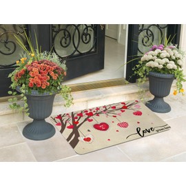 Wefrea Valentine's Door Mat, Red, 30"x17", Non-Slip, Machine Washable, Indoor/Outdoor