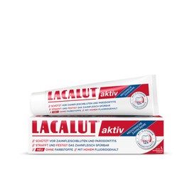 Lacalut Active Double Pack 2 x 75 ml Toothpaste, Immediately Noticeable Firming and Strengthening of the Gums, Effective Dental Care & Gum Care