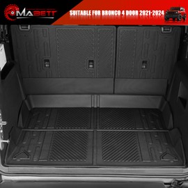 Mabett Seat Back Cover and Cargo Liner for Ford Bronco 4 Door Accessories, All-Weather Backrest Protector Trunk Mat Fit Bronco 2021-2024