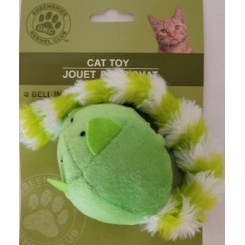 Unbranded Plush Kitten Cat Toys Birds & Mice w Long Tails & Rattles, 10.5", 1 Toy/Pk S23 S - Green Mouse