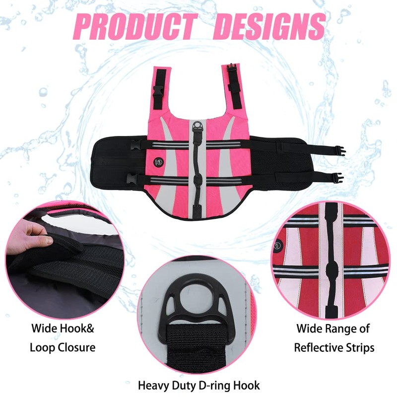 EMUST Life Jacket for Large Dogs, Dog Life Vest for
