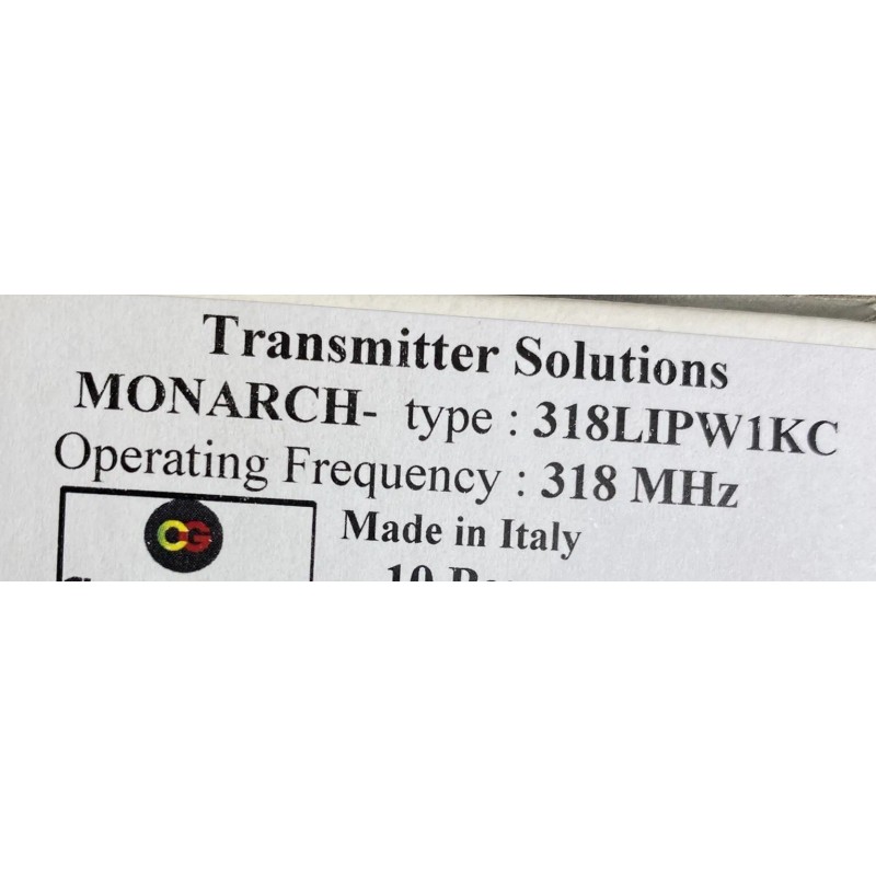 Monarxh Monarch 318LIPW1K Garage Door / Gate Opener Keychain Remote