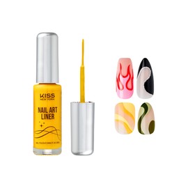 KISS NEW YORK Nail Art Liner, Fast-Drying, Slow Drip, Low Odor, Fine Tip Bristles for Precise Lines, Salon Results at Home for Professional Nail Art (Yellow Dazzle)