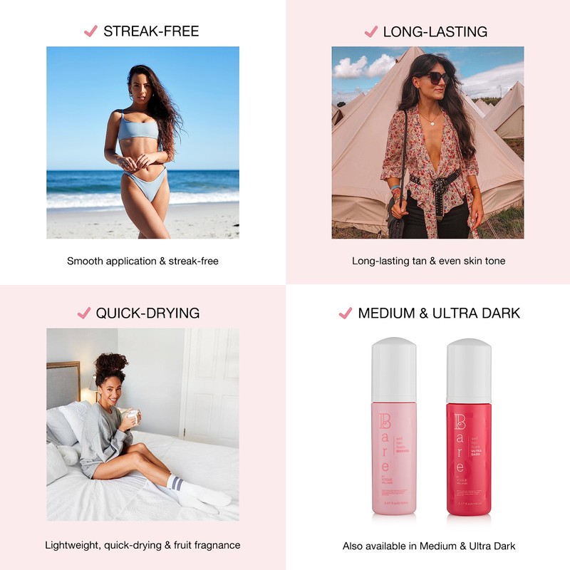 Bare by Vogue - Dark Tan Self-Tanning Foam - Suitable