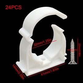 Clamp M32 Pipe Clips 24 Pieces Pipe Clamp Pipe Clamp Hose Clamps with Screws for Isorpipe Rod Tube Empty Pipe Hoses (M32)