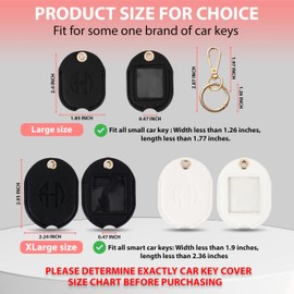 ANHBKAR Leather Car Key Fob Cover Sleeve Holder for Broken Keys – Smart Remote Protector Case with Keychain for Men & Women (Black 02, Extra Large)