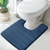 LUSCHEER Absorbent WC Toilet Rug Non-Slip U Shape Pedestal Mat
