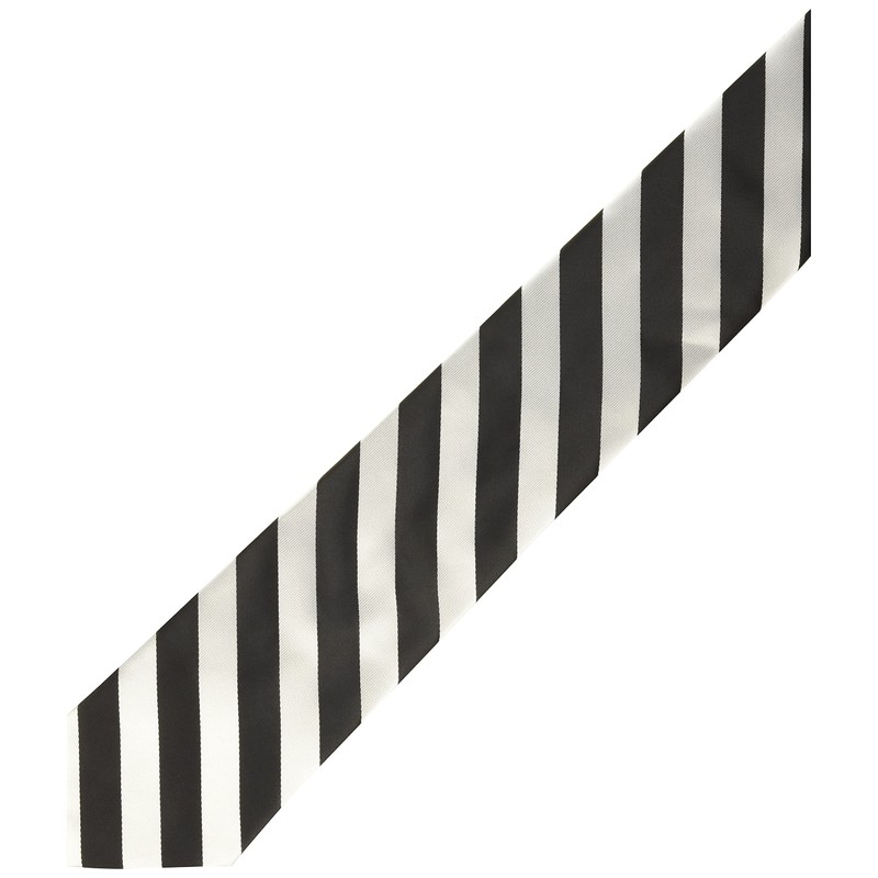 Stacy Adams Men's Solid Woven Formal Stripe Tie Set, Black/White,