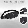 2PCS Riñonera Deportiva Impermeable, Multifuncional con Cremallera (Negro + Negro)