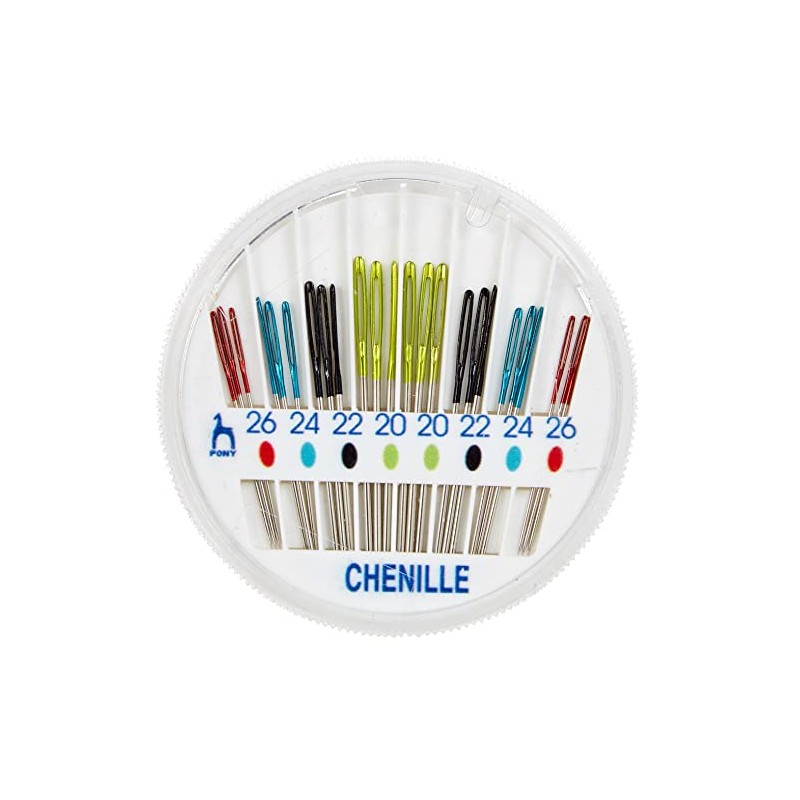 Pony Eye Hand Sewing Needle Compact: Chenille, Multi-Colour