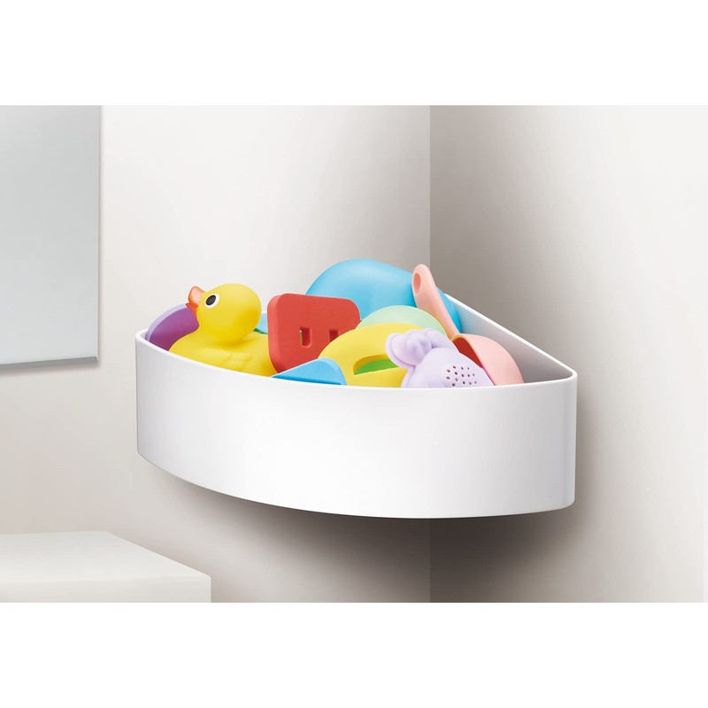 Asbel Bath Bathroom Lux MG Corner Rack (Magnet) White 12.2