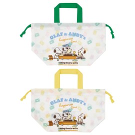 Skater KB7W-A Snoopy Brothers Lunch Drawstring Bag, Set of 2