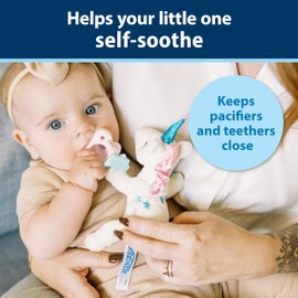 Dr. Brown's Baby Lovey Pacifier and Teether Holder, Unicorn with Pink HappyPaci, 100% Silicone, 0-6m (Packaging May Vary)