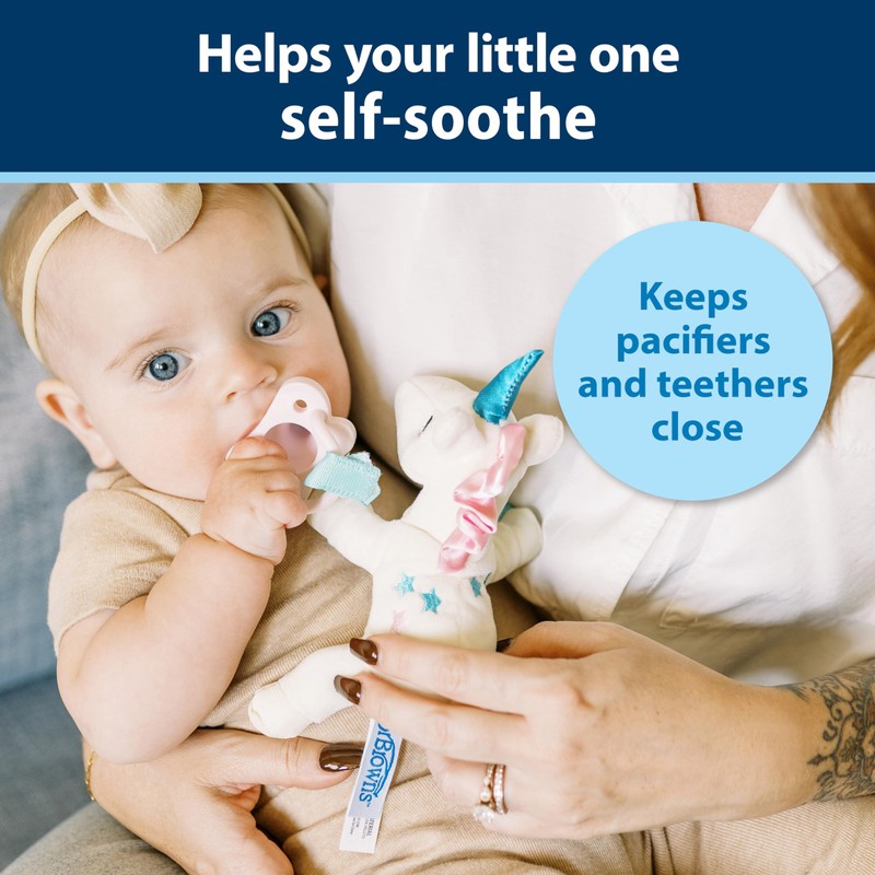 Dr. Brown's Baby Lovey Pacifier and Teether Holder, Unicorn with