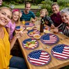 48PCS 4th of July Plates, Red White Blue Patriotic Paper