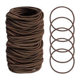 120 PCS Elastic Hair Bands, 2mm Hair Ties Elastic Bobbles Hairbands | Ponytail Holders No Metal Gentle Hair Bands for Women Girls Kids (Dark Brown)