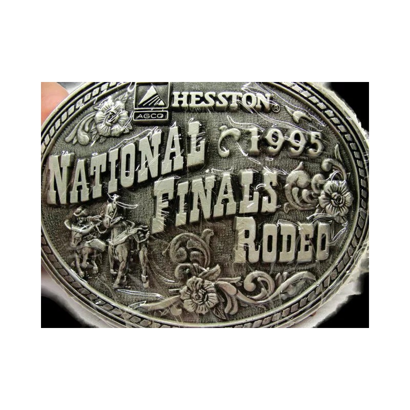 Hesston 1995 NFR Rodeo Steer Wrestling Belt Buckle Hesston Limited