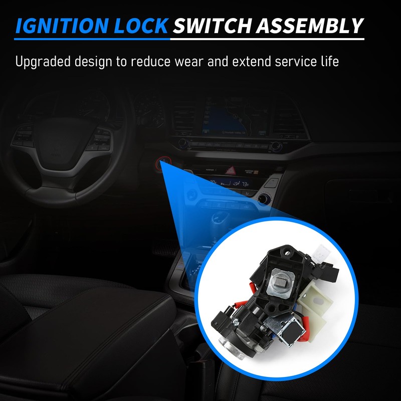 JKIANTECH 81905-F2230 Ignition Lock Cylinder Housing, Compatible with Hyundai Elantra