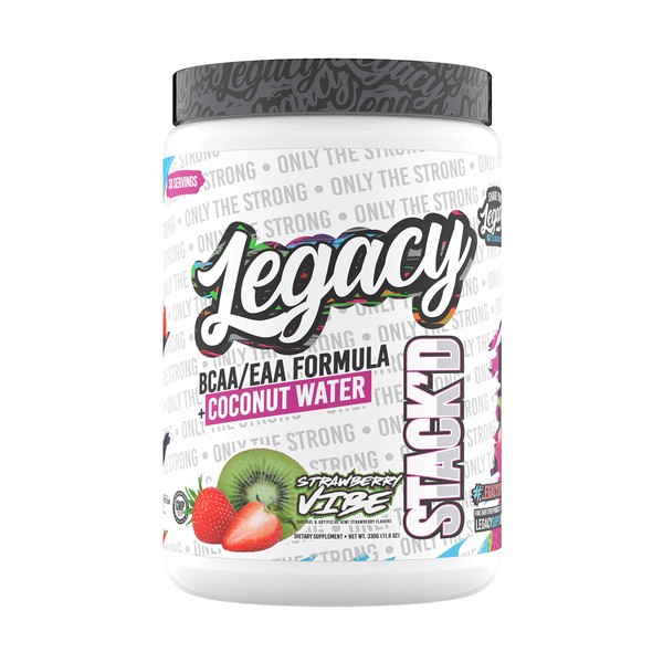 Legacy STACK'D BCAAs/EAAs + Coconut Water (Strawberry Vibe, 30 Servings)