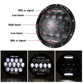 Bricologht 7" inch LED Headlight With Fog Lights For Harley Davidson Touring Street Glide