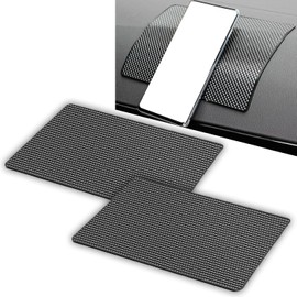 QZKJQDD 2Pcs Slip Car Dashboard Sticky Pads, Multifunctional Fixate Anti Slip Grip Mat for Cell Phone Sunglasses Keys, Heat Resistant, Leave no Residue, Mesh Texture 19 x 12cm (Black)