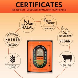 Cápsulas Vacías Veganas Tamaño 000, 100 Cápsulas Vacías Transparentes Con Microcuchara De Laboratorio, Cápsulas Vacías Vegetarianas, Cápsulas De Píldo