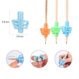 Rpanle Pencil Grips, 4 PCS Children Pencil Holder Writing Aid Grip Trainer, Ergonomic Training Pen Grip Posture Correction Tool for Kids (Multicolor)