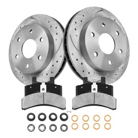 GAIASURGE Brakes and Rotors Kit Front Drilled Slotted Rotors Fit for 2009-2017 Traverse, 2007-2016 Acadia, 2008-2017 Enclave, 2007-2010 Outlook, 2017 Acadia Limited| 325mm(12.8in)