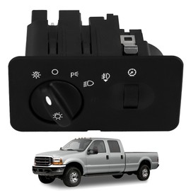 YzusGomumu Headlight Switch Compatible with 2002-2004 Ford F-250 F-350 F-450 F-550 Super Duty Truck Rectangular Shape w/Auto Headlights & Fog Lights Replaces 2C3Z11654DAB 2C3Z11654DAA, Black
