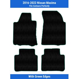 Green Edge Custom Fit Front & Rear Carpet Floor Mats, Black, Compatible with Nissan Maxima 2022 2021 2020 2019 2018 2017 2016 FL-265306