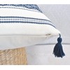 Boho Throw Pillow Covers with Tassels Navy Blue 16x16 inches