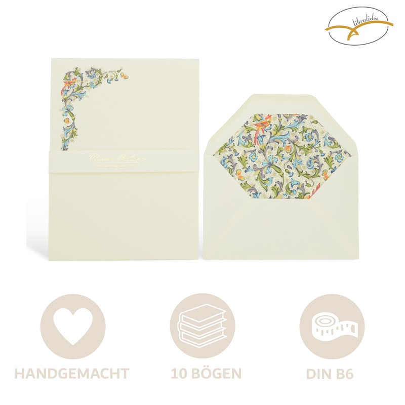 Florentine Wedding Paper Box with Clear Lid - Writing Set