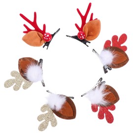 Lurrose 3 Pairs of Antlers Hair Clips Christmas Reindeer Headbands Ear Hair Clips Horn Hair Pin Christmas Hair Clips Christmas Hair Accessories