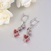 CiNily Heart-Cut Dangle Drop Earrings for Women 14K White Gold