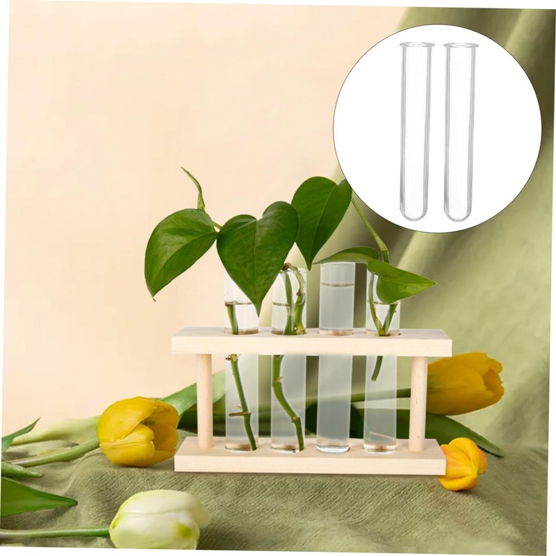 Outanaya 6pcs Clear Test Tube Vases for Hydroponic Plants Transparent
