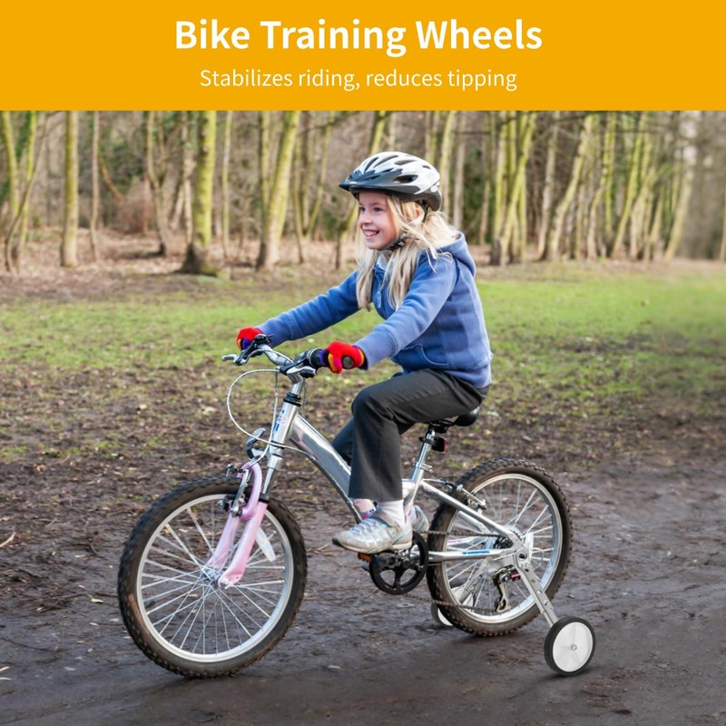 Bike Training Wheels for 18/20/22 Inch Bike, Metal Construction, Universal