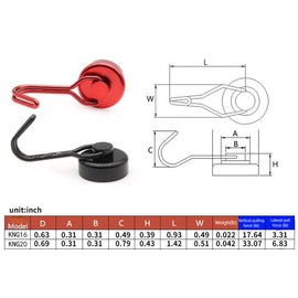 9Pack Colorful Swivel Magnetic Hook - Heavy Duty Neodymium Magnets for Refrigerator Door Key BBQ Grill Locker Coat Powerful Magnetic Wreath Hanger Strong Magnetic Hooks for Cruise Cabins (KNG20)