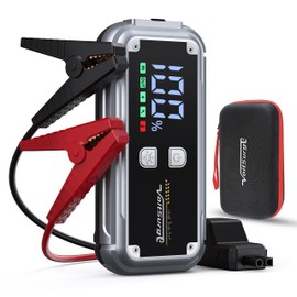7000A Jump Starter Pack for Car, 12V Portable Jumper Starter (up to All Gas 8.0L Diesel Engine) with LCD Display, SuperSafe Jump Box Charger with Lithium Battery, QC3.0 & 4 LED Light Modes