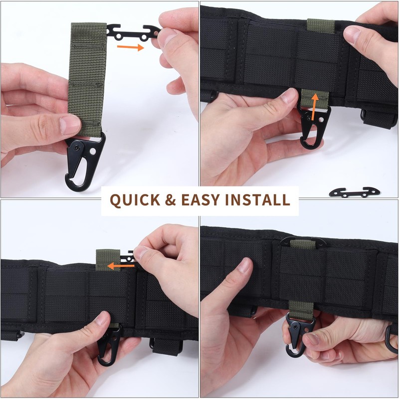 2 Pcs Tactical Gear Clip T-Mount Molle Clip Molle Bag