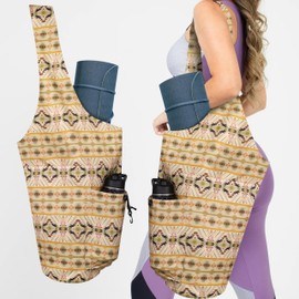 jswuffx Yoga Mat Bag Yoga Tote Bag with Large Waterproof Dry Wet Separation Zipper Pocket and Drawstring Water Bottle Pocket Yoga Mat Bag Carrier Fit Most Size Yoga Mats and All You Stuff