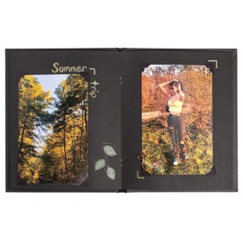 walther design Photo Album Black 16.5 x 20 cm with Cut-Out Cover and Create FA-090-B